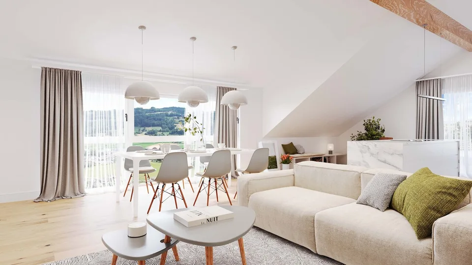 5.5- Zimmer Maisonette Wohnung mit Galerie und Süd - Dachterrasse