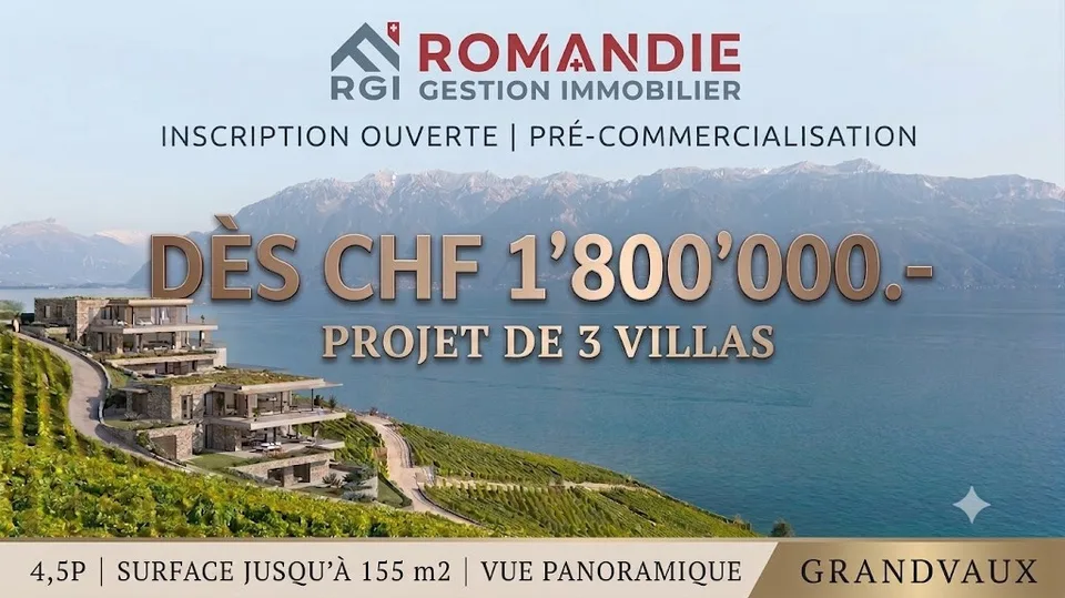 Nouvelle Promotion de 3 villas avec vue exceptionnelle - Dès CHF 1'800'000.-