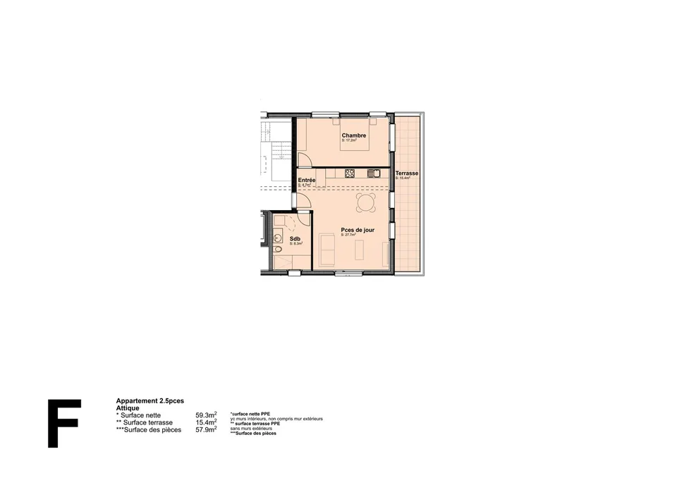 Schönes 2,5-Zimmer-Attikapartment in einer neuen Konstruktion in Saint-Imier