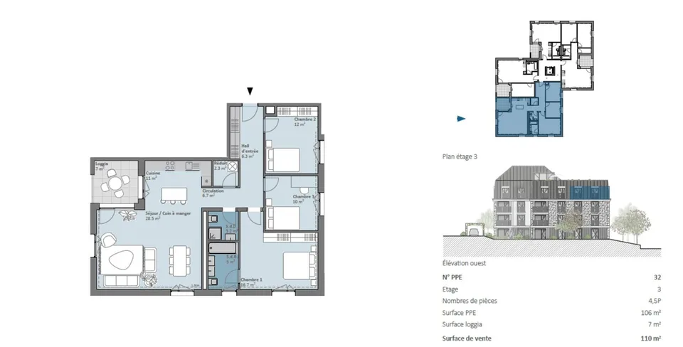 Großes, neues 4,5-Zimmer-Apartment mit Südausrichtung im Herzen der Stadt!