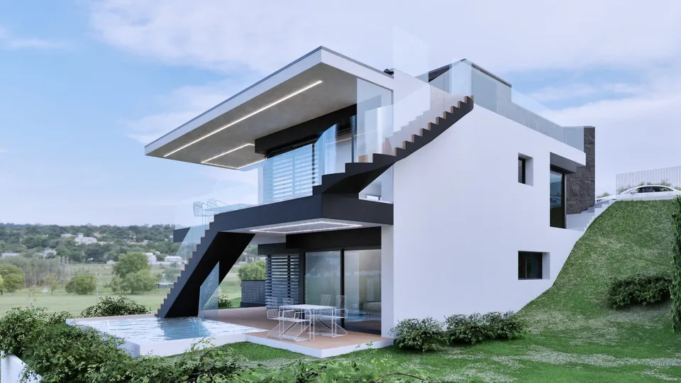 Villa de design moderne avec piscine à Villa Luganese à construire !
