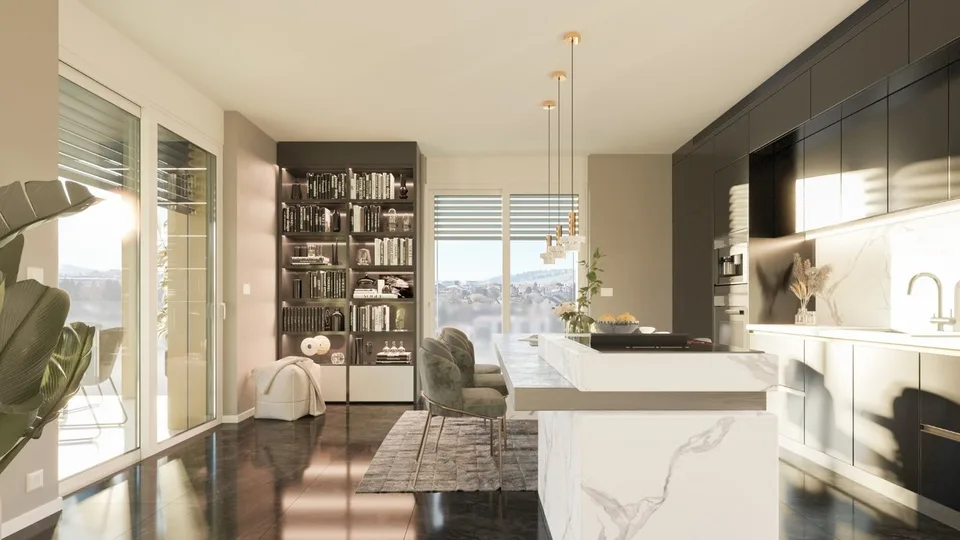 Geräumige 5.5-Zimmer-Wohnung mit Terrasse oder Balkon, nahe dem Zentrum von Bulle