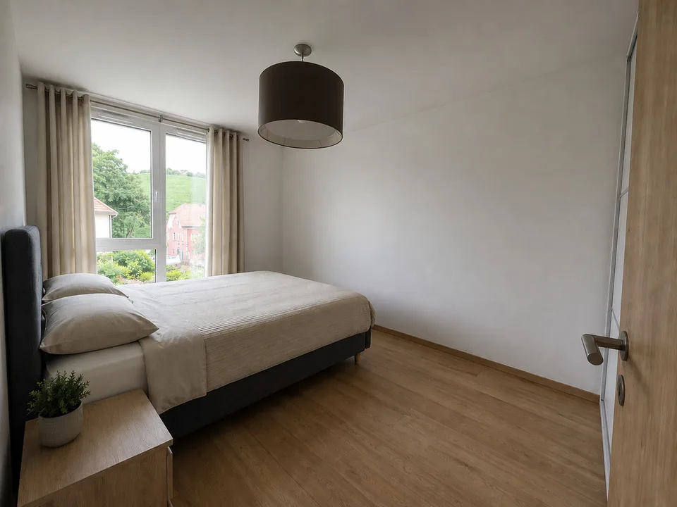 Geräumige möblierte 2,5-Zimmer-Wohnung mit Balkon - Romont