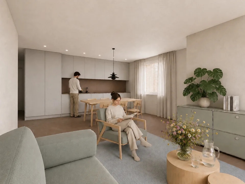 Habiter avec style dans un immeuble neuf – lumière, bois et vue panoramique à Hirzel