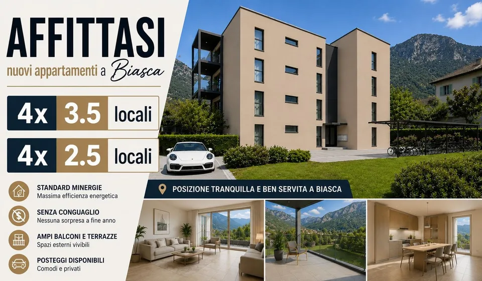 Moderne 2.5-Zimmer-Wohnung mit Bergblick in Biasca