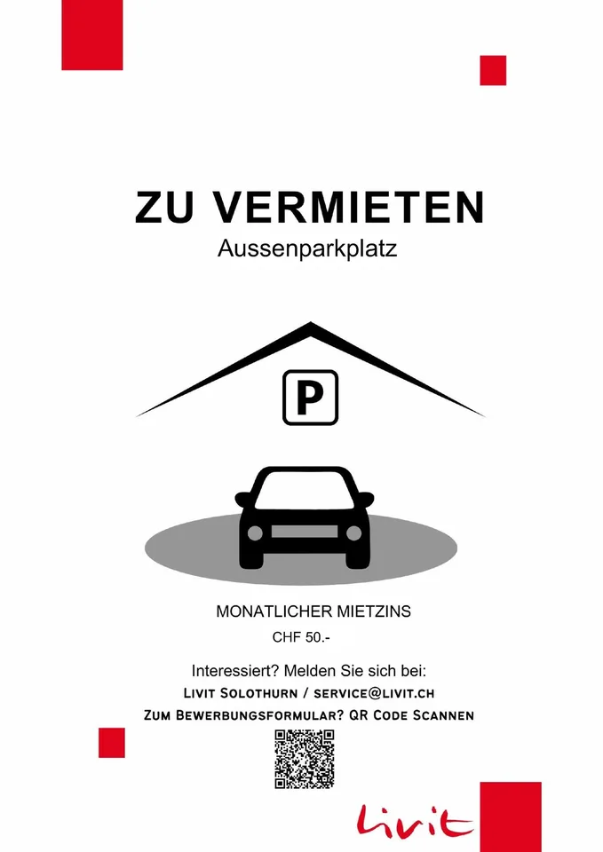 Aussenparkplatz im Herzen von Gränichen? Gesucht, gefunden.