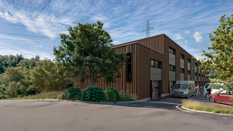 Neue Werkstätten und Büros zur Miete in ZI Budron, Mont-sur-Lausanne Modulare Flächen ab 381 m² Minergie-Gebäude
