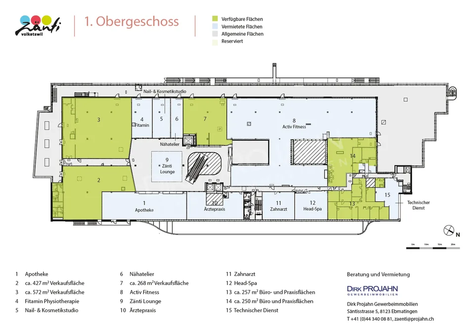 572 qm Ladenfläche im Zänti Volketswil