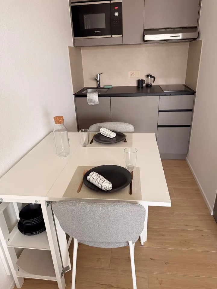Furnished studio, bright and modern