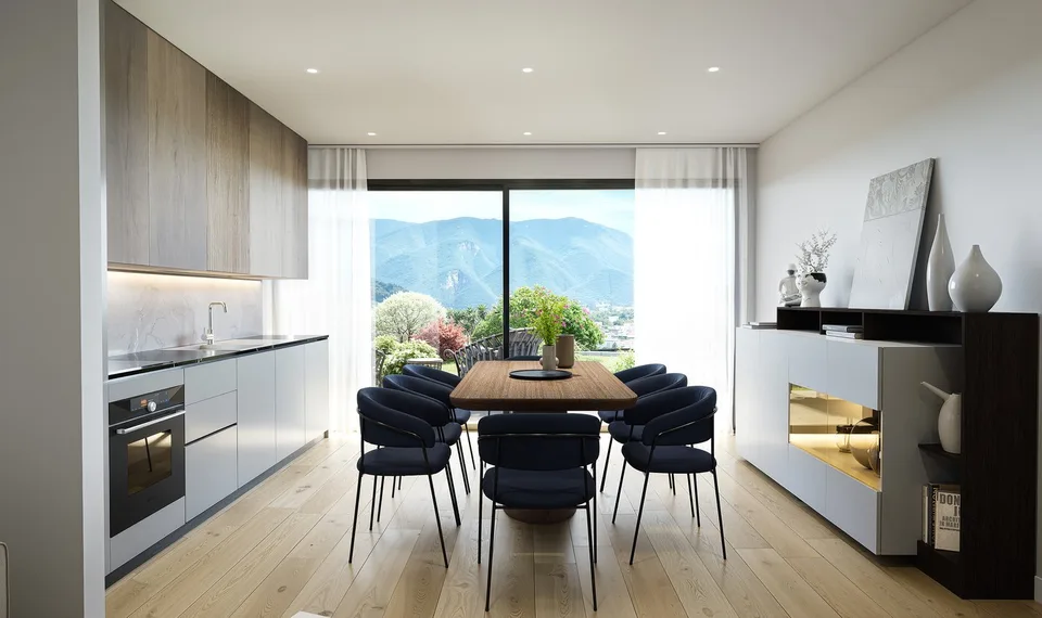 Elegante 3.5 locali con giardino e vista lago