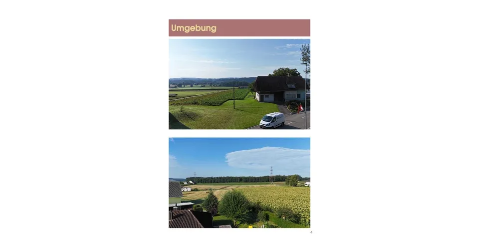 Wohnen in Aeschi mit Blick auf See und Landwirtschaft