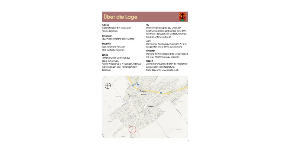 Wohnen in Aeschi mit Blick auf See und Landwirtschaft