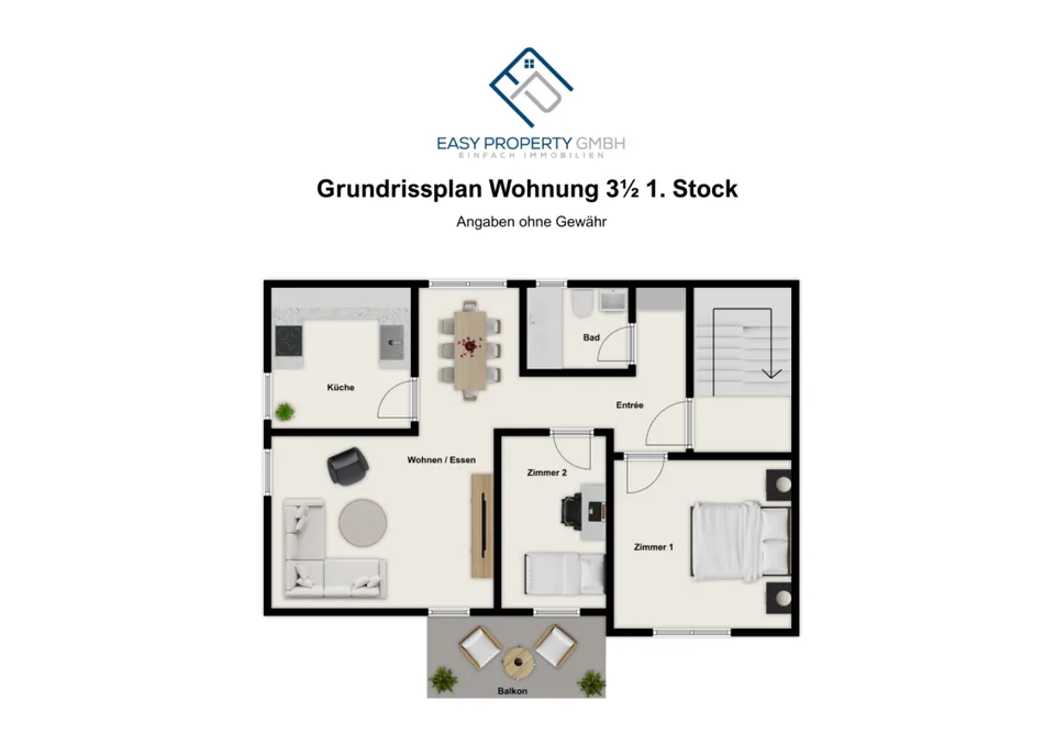 3 1/2 Zimmerwohnung, Hubel 77 – Foto 8 von 8