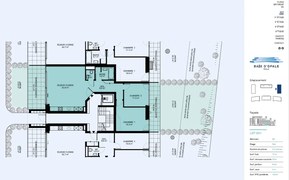 Appartement neuf avec terrasse et jardins – Foto 8 von 9