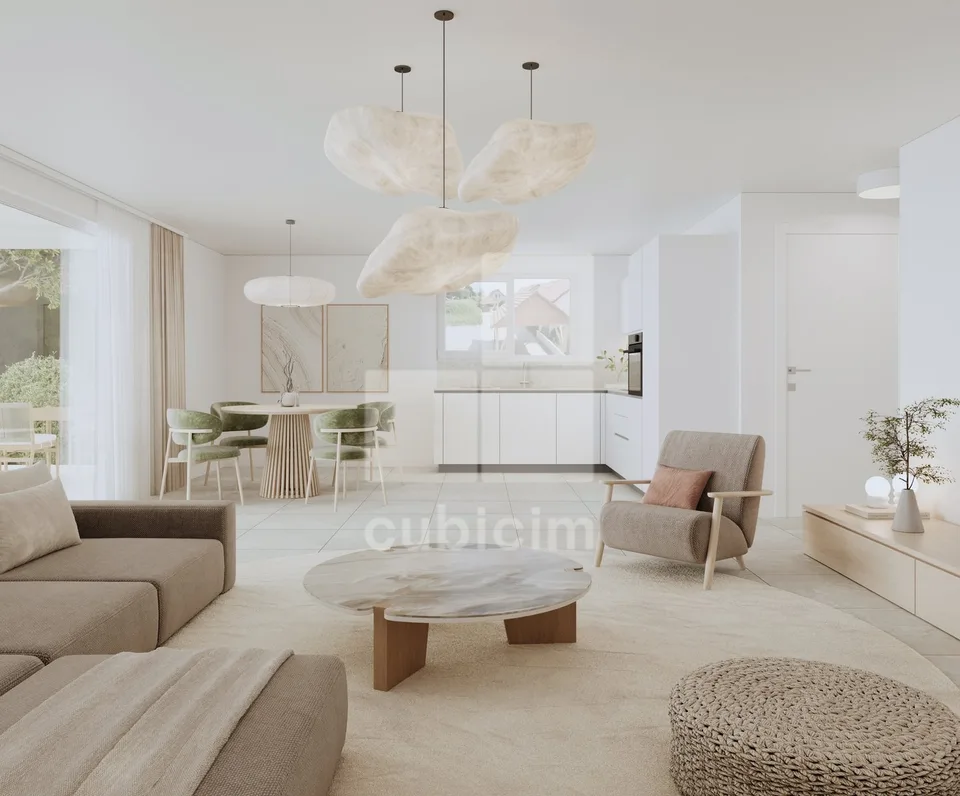 Appartement neuf de 3.5 pièces au rez-de-chaussée avec grand jardin