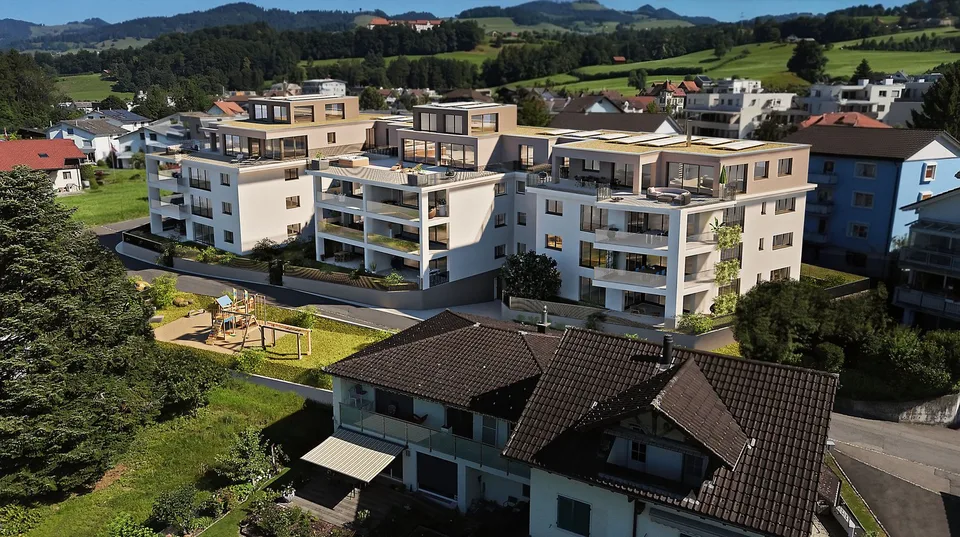 Appartement en propriété neuve, 3,5 pièces avec espace de séjour et espace vert à Gommiswald