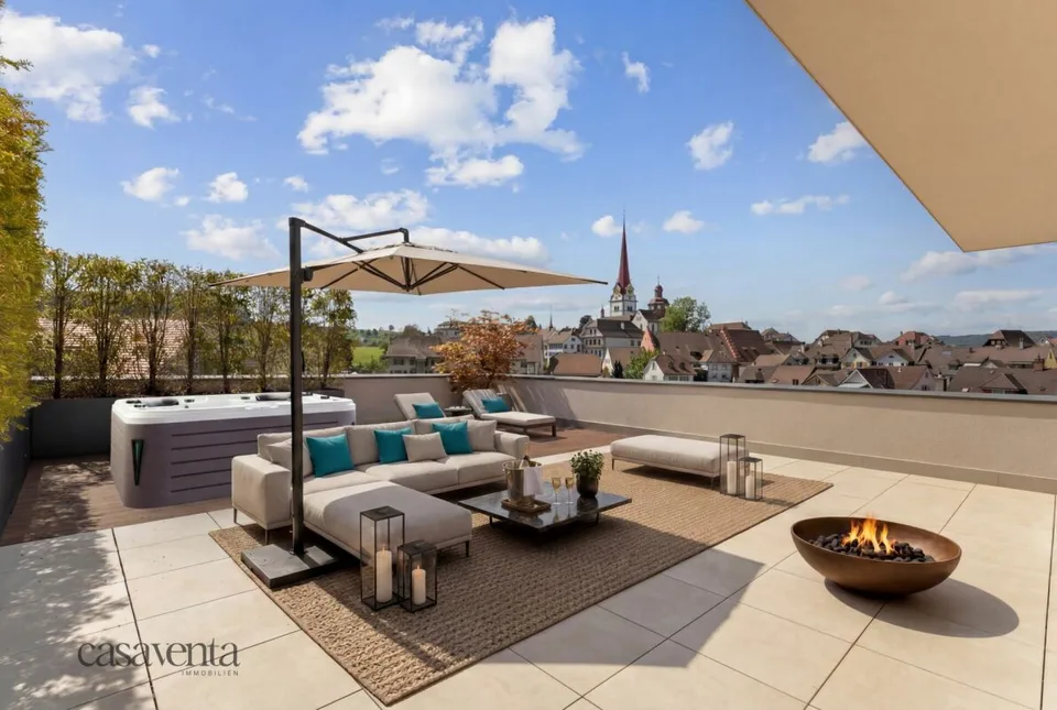 BANQUE VALIDÉE CONFIRMÉE Appartement d'attique exclusif avec une vue de rêve sur la vieille ville de Beromünster
