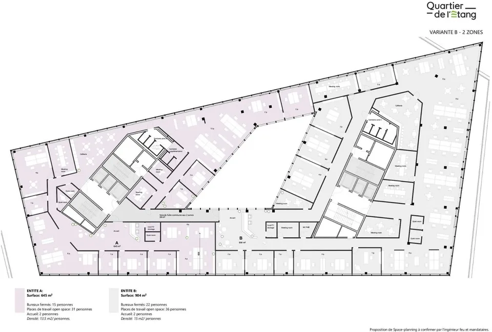 Bureaux d'exception de 645m² au cur du Quartier de l'Étang