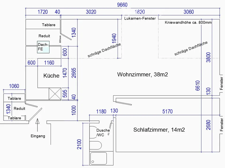 2 Zimmer Dachwohnung