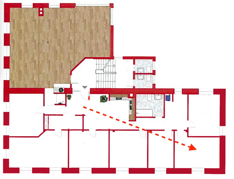 Bello spazio per pratiche/commerciale con cucina, aree generali, servizi igienici, parcheggio