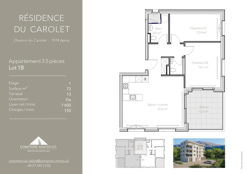 3.5 Zimmer Wohnung in Aproz (Nendaz) – Foto 6 von 7