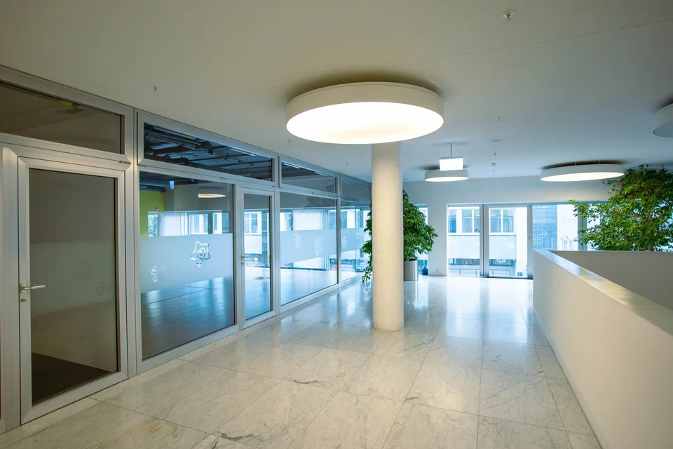 Büro-/Praxisfläche mit raumhohen Fenstern zur Sternengasse und Rolltreppenzugang – Foto 9 von 9