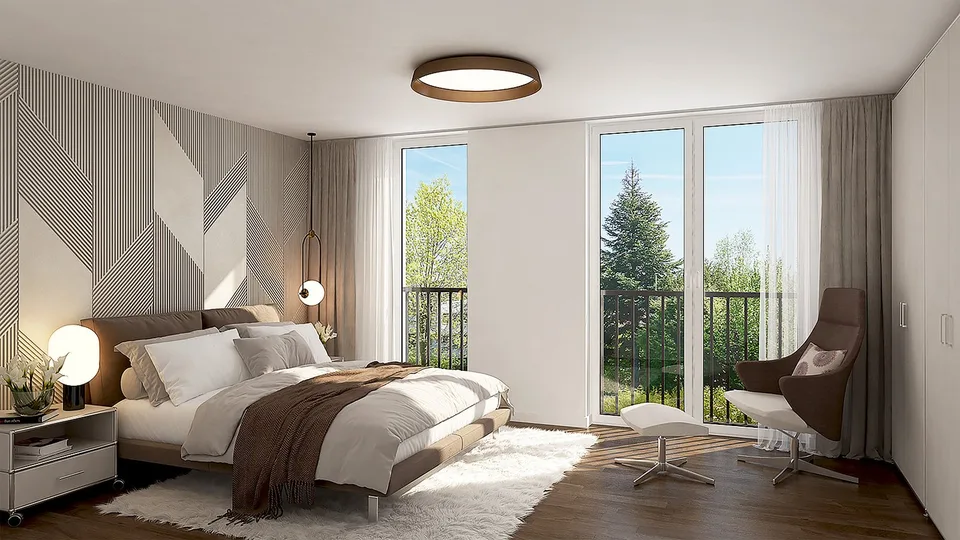 Moderne 3.5-Zimmer-Neubau-Wohnung mit Balkon und Garage in Dornach