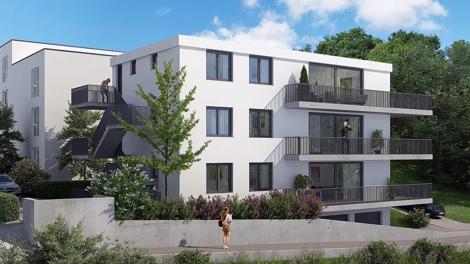 Moderne 3.5-Zimmer-Neubau-Wohnung mit Balkon und Garage in Dornach