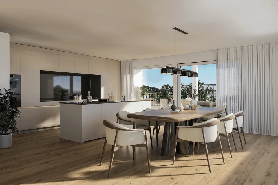 Neubau im Grünen mit Weitsicht