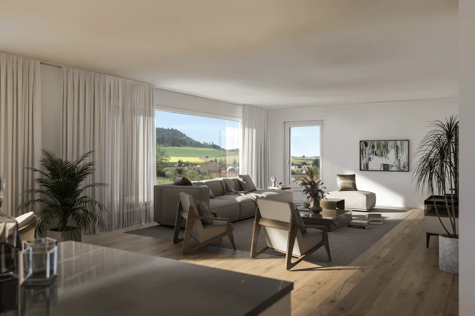 Neubau im Grünen mit Weitsicht