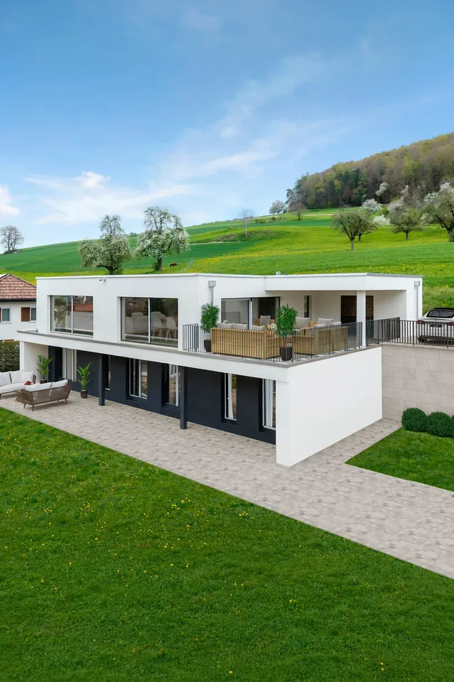 Neubau im Grünen mit Weitsicht