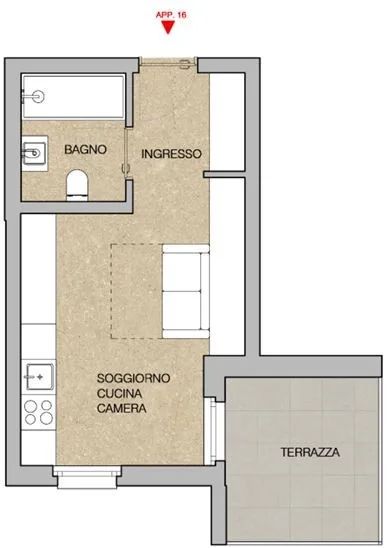 Nuovo Monolocale in vendita a Giubiasco