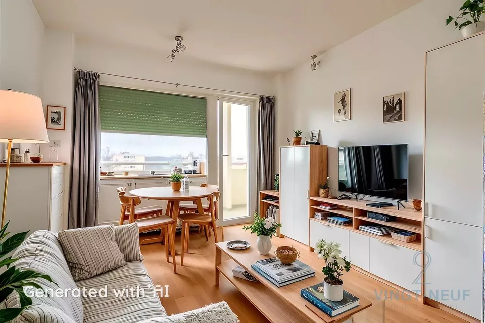 Appartement 3 pièces avec grand balcon