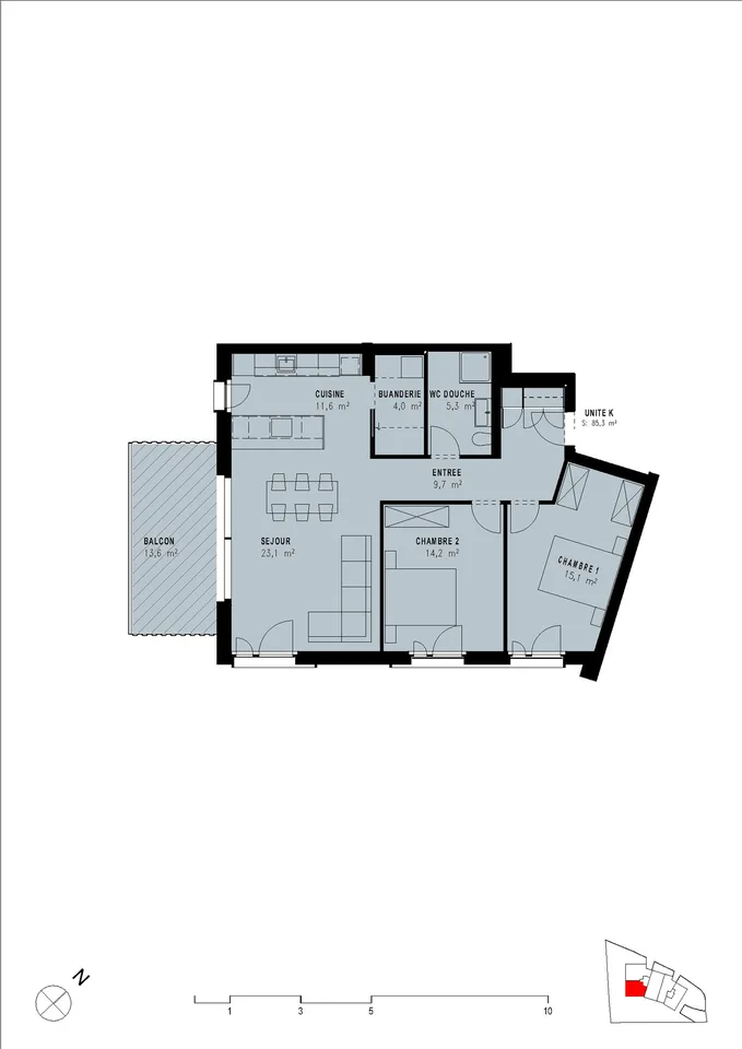 Appartamento di 3.5 locali con loggia a Cortaillod