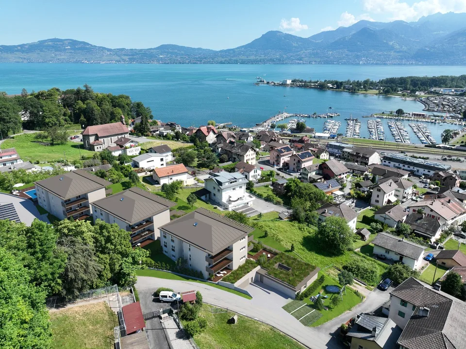 Neue Residenz Les Terrasses du Lac mit Swimmingpool - 2,5 bis 5,5 Zimmer