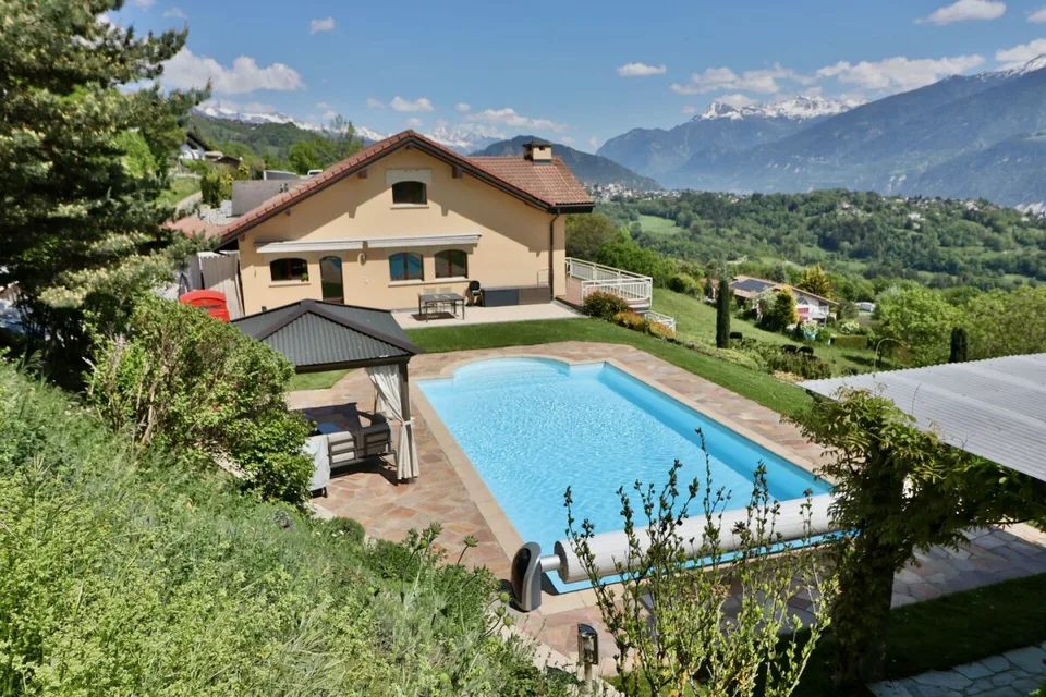 Villa avec piscine à Savièse - Vue panoramique