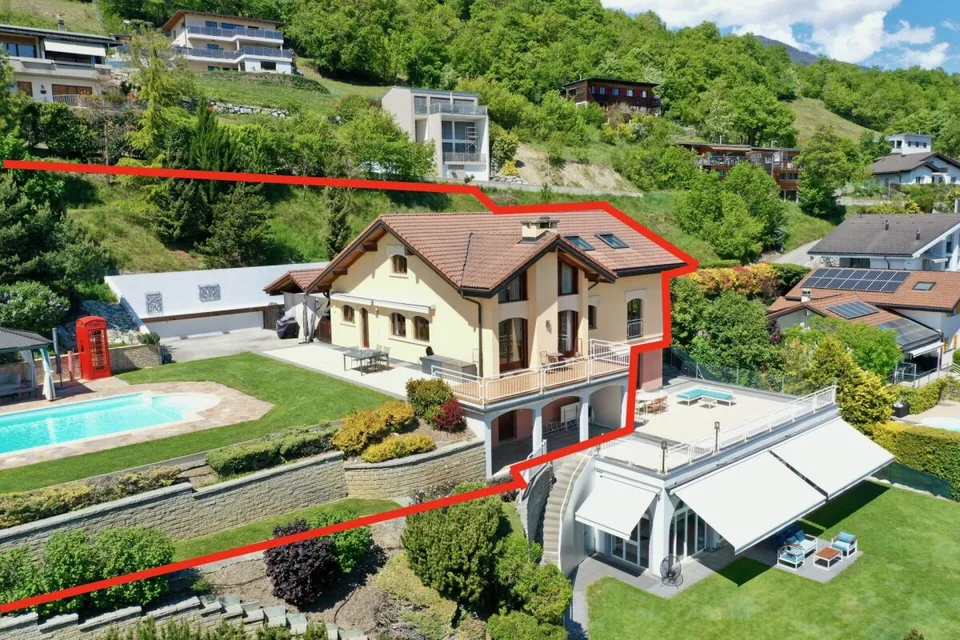 Villa avec piscine à Savièse - Vue panoramique
