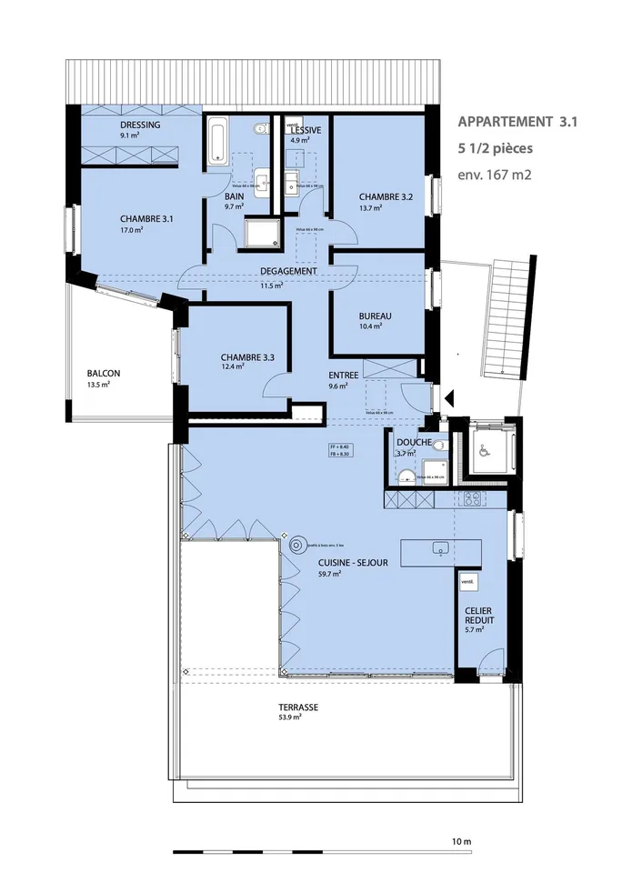 Appartement en attique neuf, labellisé Minergie-P, de 5.5 pièces à St-Ursanne (n° 3.1) – photo 8 sur 9