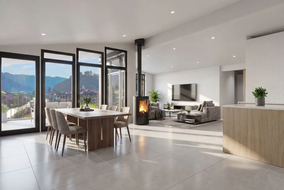 Appartement en attique neuf, labellisé Minergie-P, de 5.5 pièces à St-Ursanne (n° 3.1)