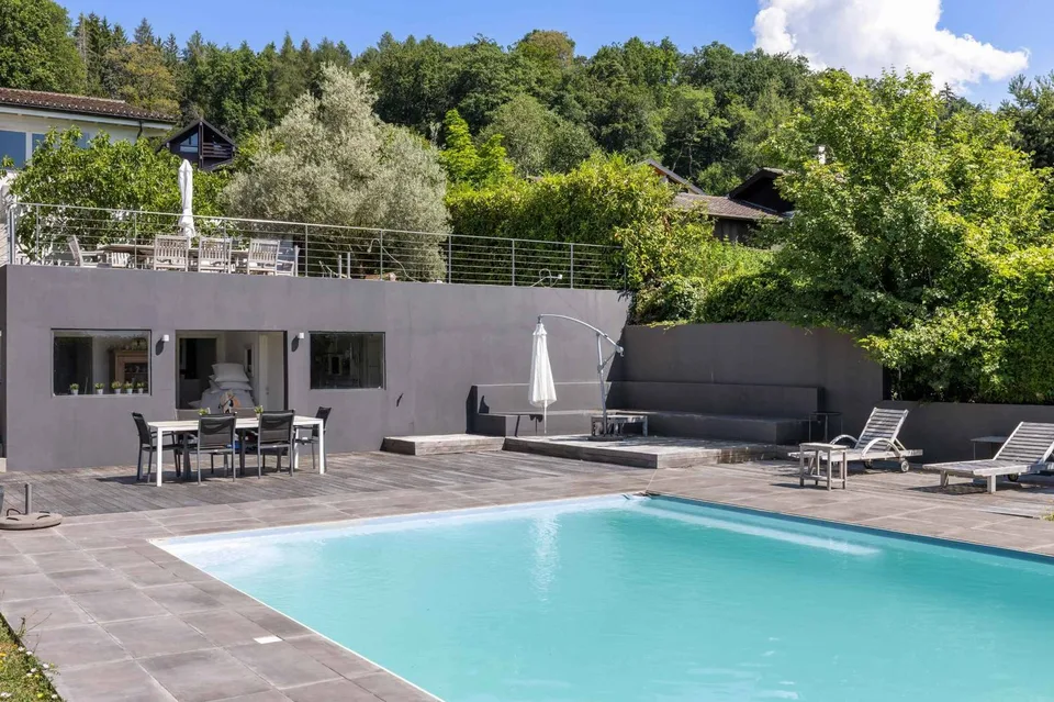 Villa avec vue panoramique sur le lac Léman et le Mont-Blanc