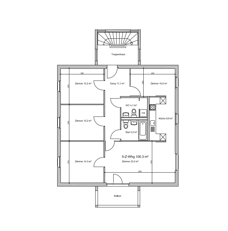 Appartement 5 pièces, 100,8 m2, 1er étage, à Münchenstein près de Gartenstadt