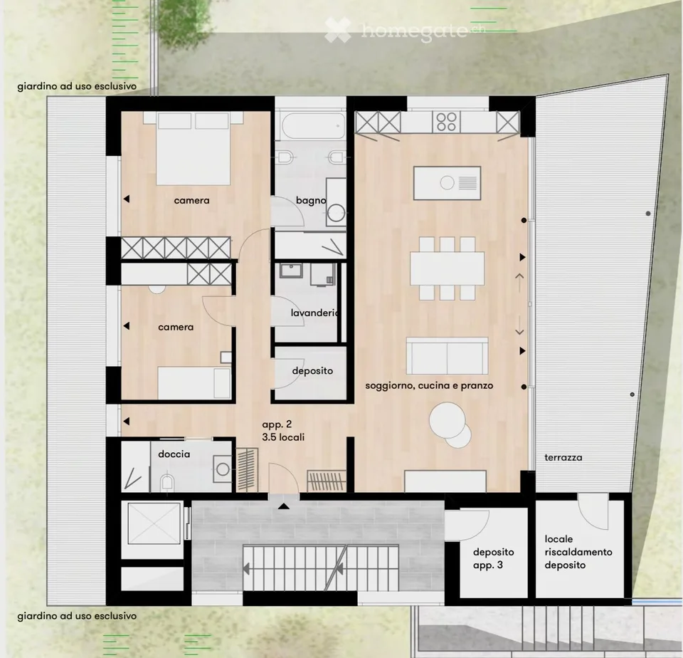 Appartamento moderno di 3.5 locali con grande terrazzo e giardino - in Collina d'oro