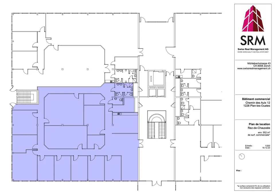 552m2 Büros im Erdgeschoss des CTN 12 in Plan-les-Ouates