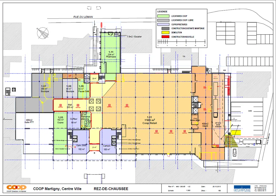 Martigny Rue de la Poste 3-5 - Surface 368 m2