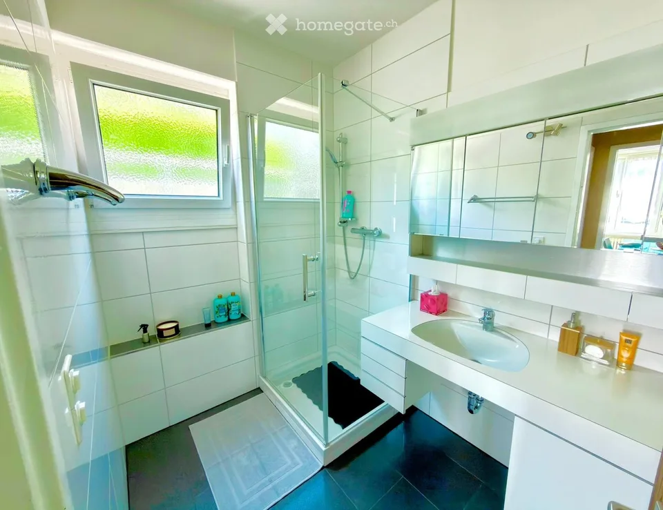 Wohnung mit Möbeln in Porza mit Seeblick