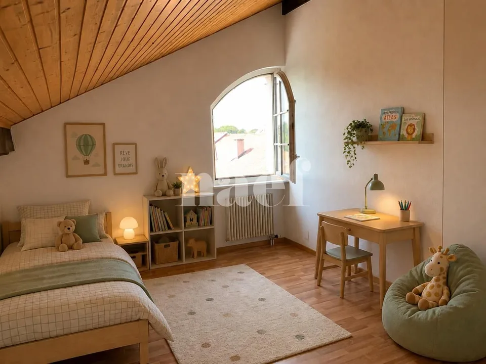 Charmant appartement duplex de 3 pièces dans les combles avec balcon et vue campagne