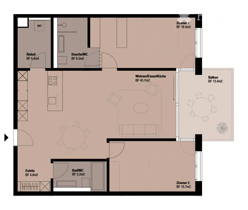 Erstvermietung komfortable 3.5-Zimmerwohnung