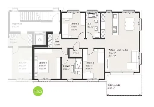 Erstvermietung – Wohnen im Pärkli: moderne 4.5-Zimmer-Wohnung in Wilen bei Wil