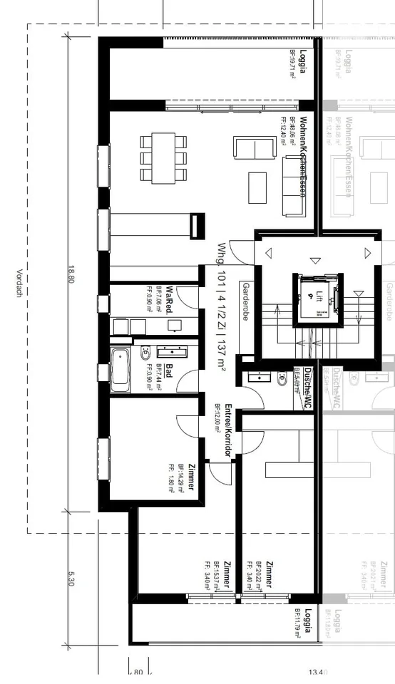 Première location - appartement 4,5 pièces dans un bâtiment en bois fantastique