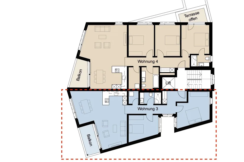 Modern 3.5 room apartment in central location